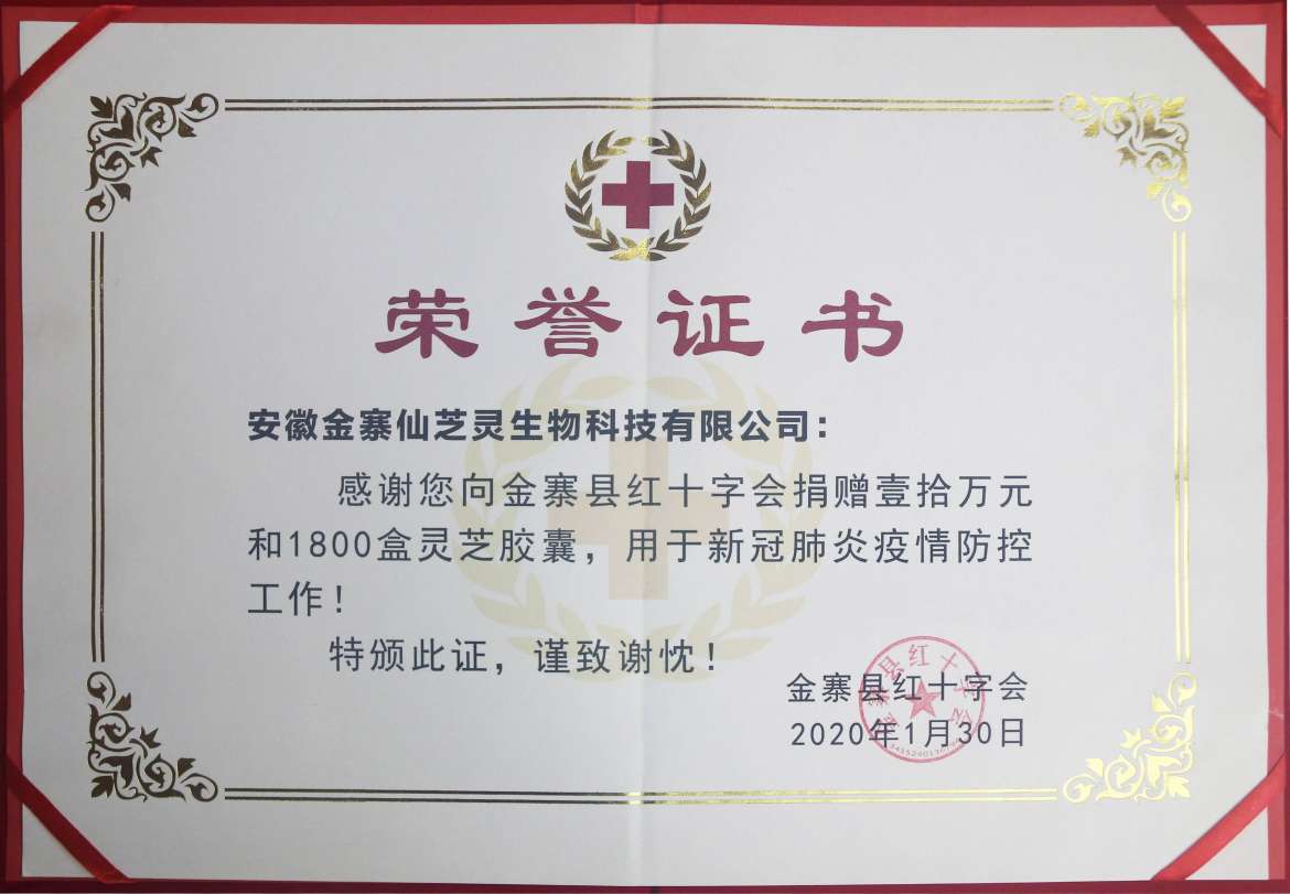 红十字会抗疫荣誉证书